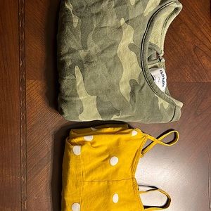 ⭐️Girls size (6) camouflage romper⭐️  💗Girls size (8) sun dress💗Fairly used!
